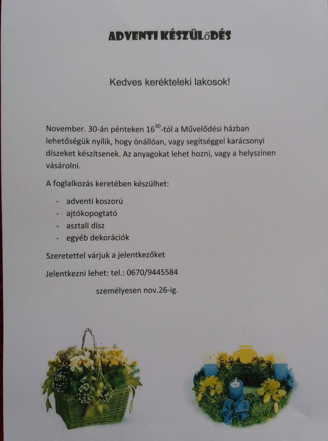 adventi keszulodes