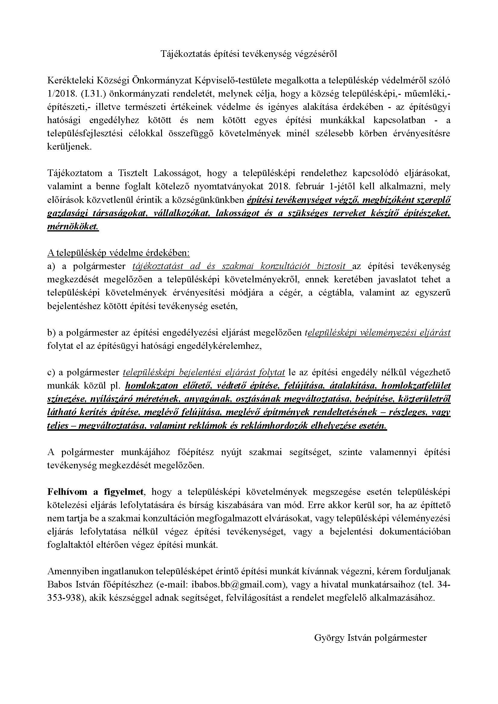 Epitesi szabalyokrol tajekoztato